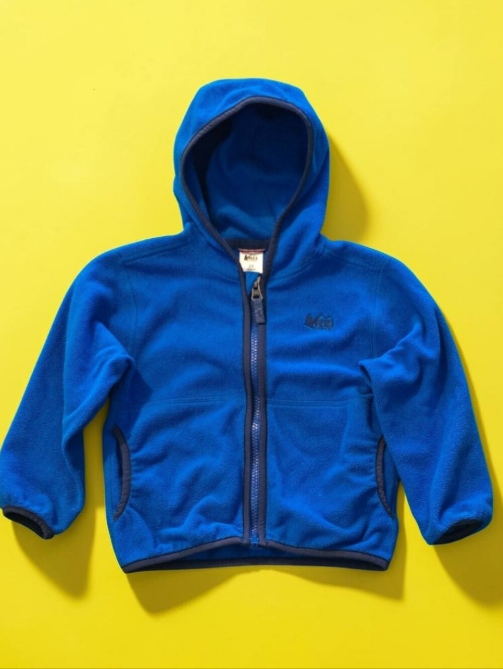 REI Co-op Toddler Fleece Hooded Jacket 2T Blue Full Zip